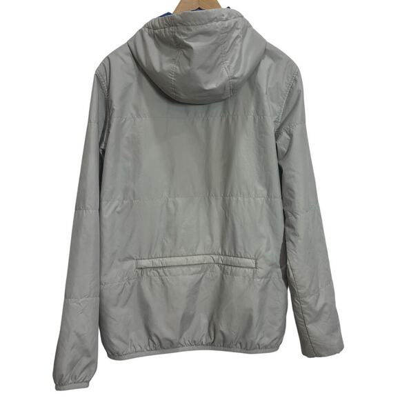 Nike Men M Puffer Jacket Gray Blue Hooded Pockets Rear Pocket Performance Active - Picture 8 of 8